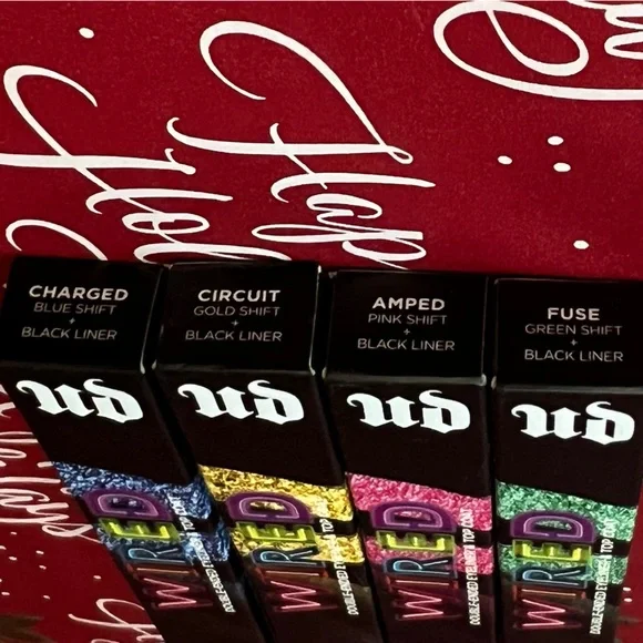 LOT of 4 Urban Decay Double Ended Eyeliner & Top Coat Eyeshadow Wired Collection